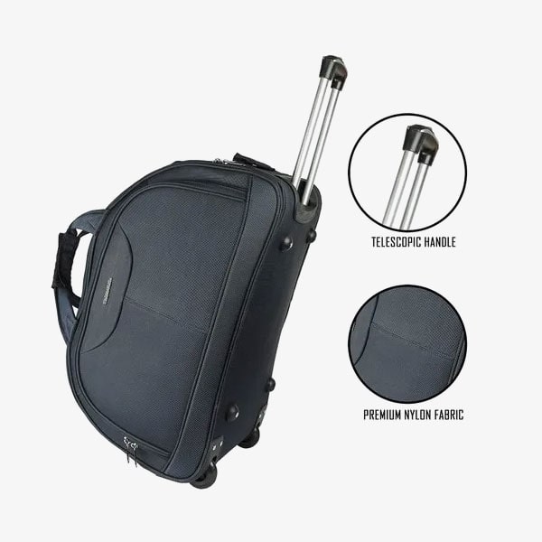 Duffel Bag With Wheels in Ara-min Polyester 55 cm Travel Duffle Trolley Bag - Image 1
